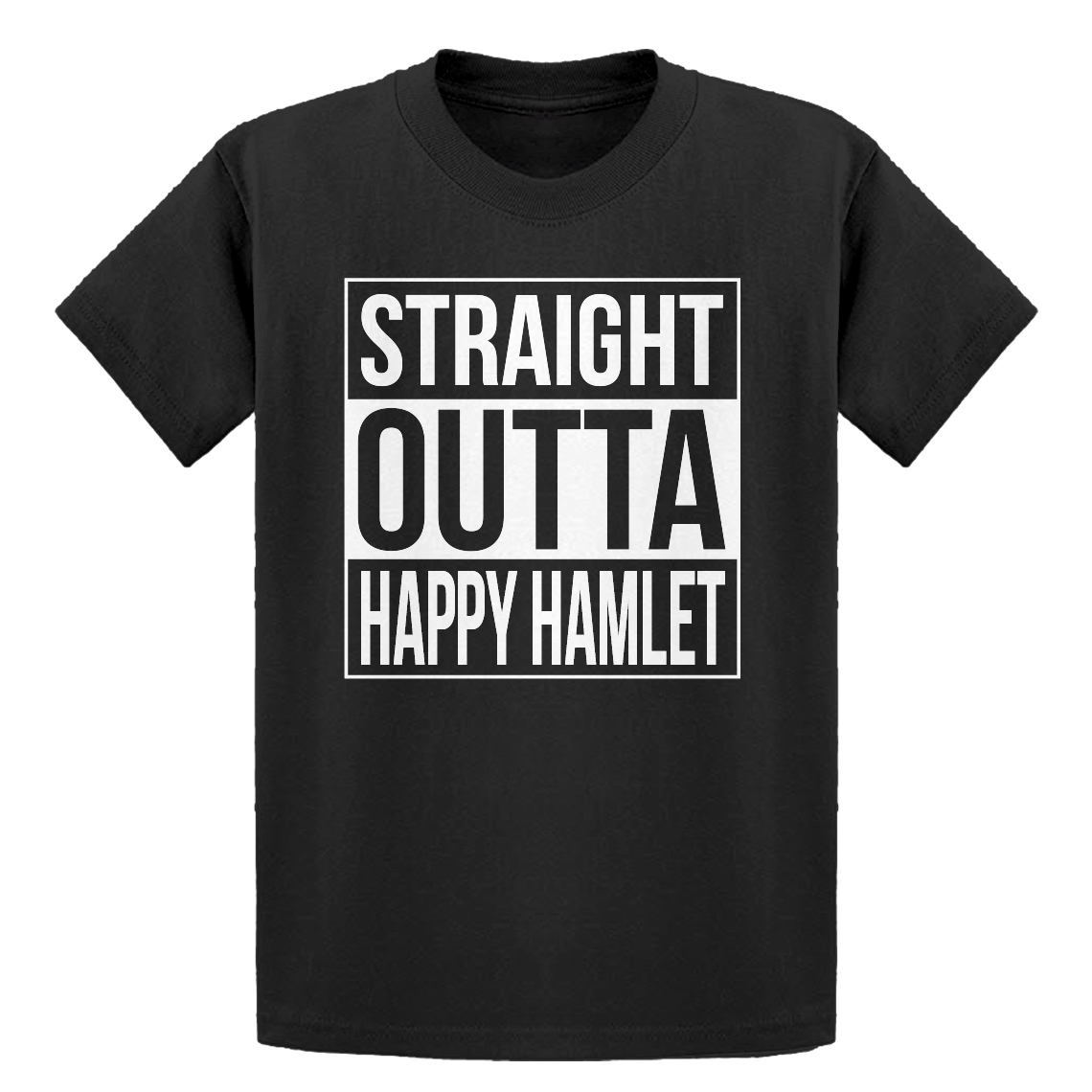 Youth Straight Outta Happy Hamlet Short Sleeve Kids T-shirt #3981 - Picture 2 of 10