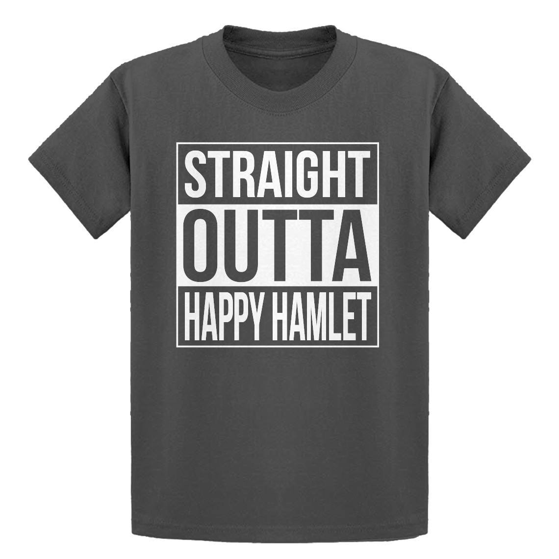 Youth Straight Outta Happy Hamlet Short Sleeve Kids T-shirt #3981 - Picture 3 of 10