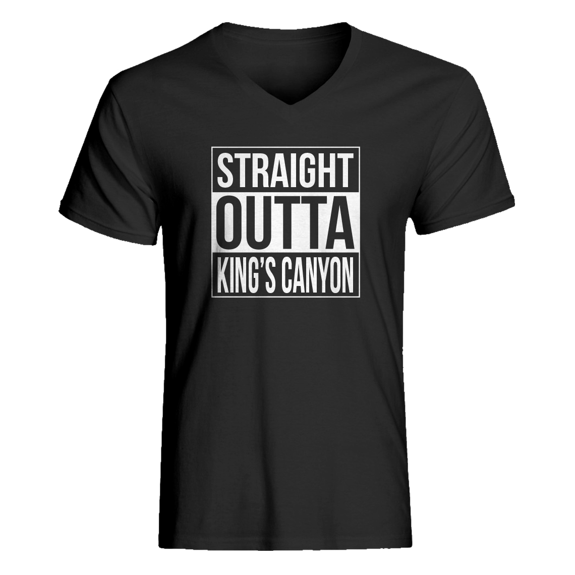 Mens Straight Outta Kings Canyon V-Neck T-shirt #4010