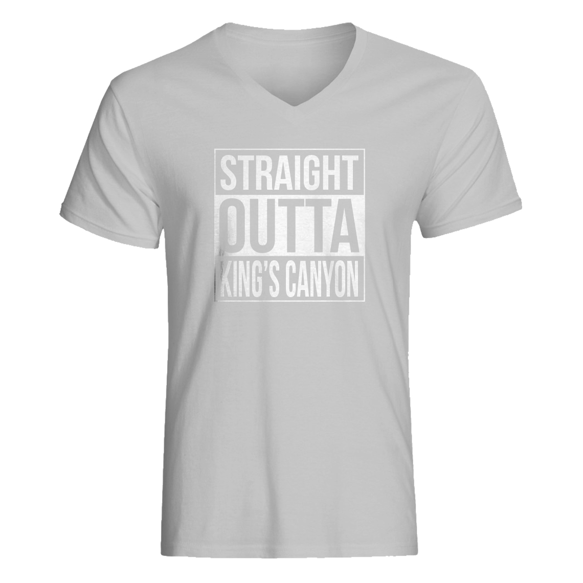 Mens Straight Outta Kings Canyon V-Neck T-shirt #4010