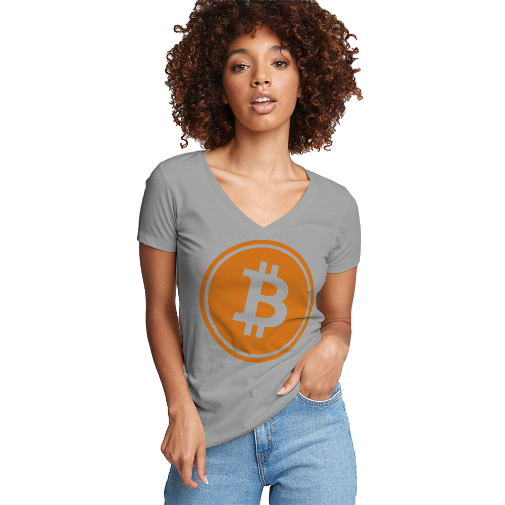 Bitcoin womens vneck t-shirt